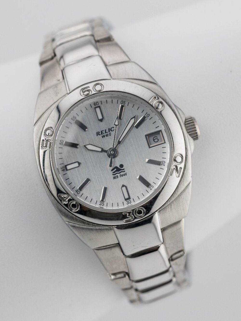 Relic Wet ZR11641 Silver Dial Stainless Quartz Analog Women's Watch New Battery